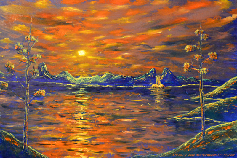 colorful waterscape painting